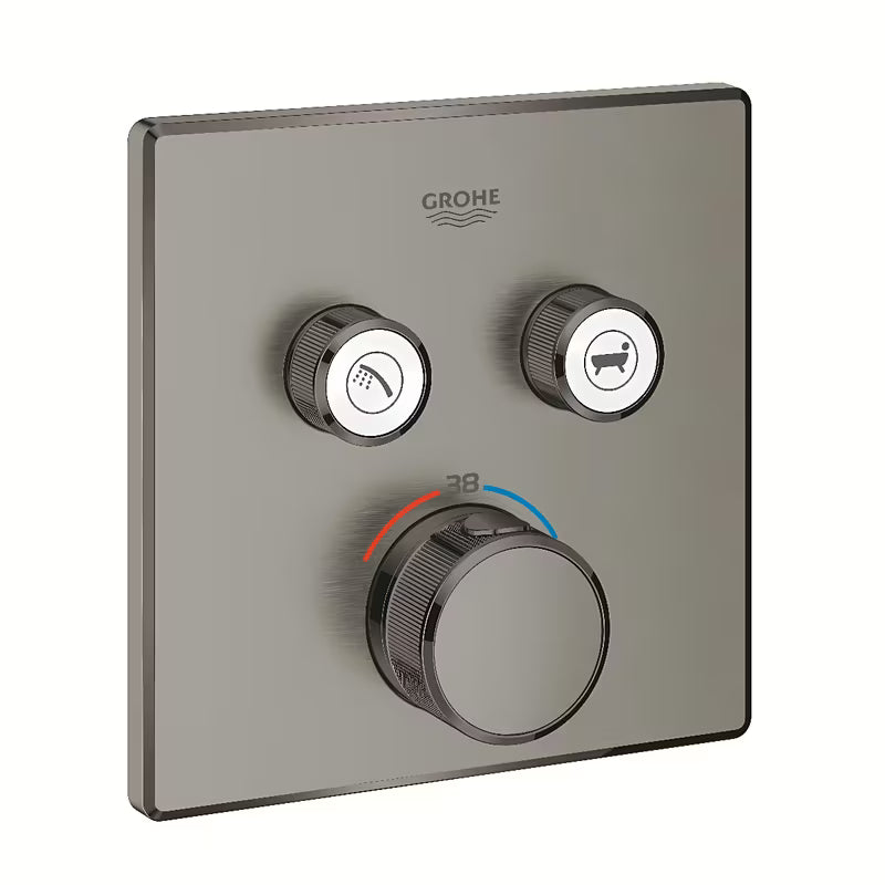 Podomítková termostatická sprchová baterie Grohe Grohtherm SmartControl v provedení kartáčovaný Hard Graphite