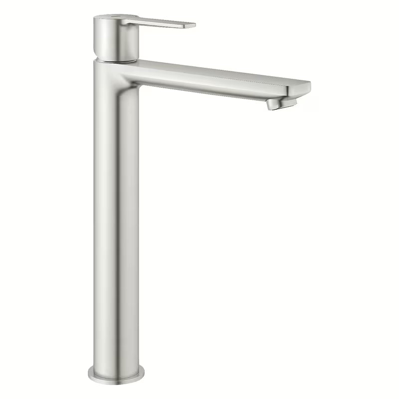 Vysoká páková umyvadlová baterie Grohe Lineare v provedení supersteel pro volně stojící umyvadlo