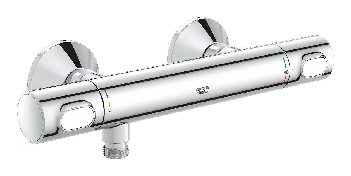 Termostatická nástěnná sprchová baterie Grohe Precision Flow v chromovém provedení se SafeStop a EcoJoy