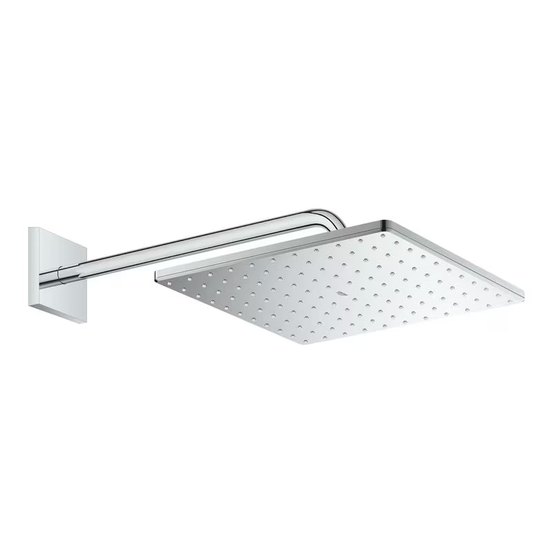 Chromová hlavová sprcha Grohe Rainshower Mono Cube se sprchovým ramenem pro nástěnnou montáž