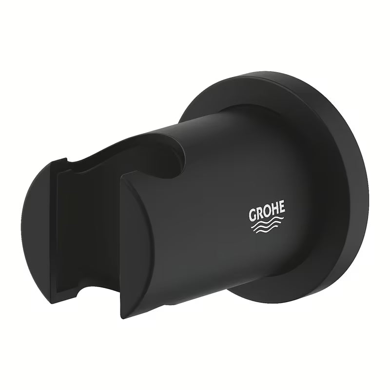Pevný držák sprchy Grohe Rainshower neutral s kulatou rozetkou v barvě phantom black.