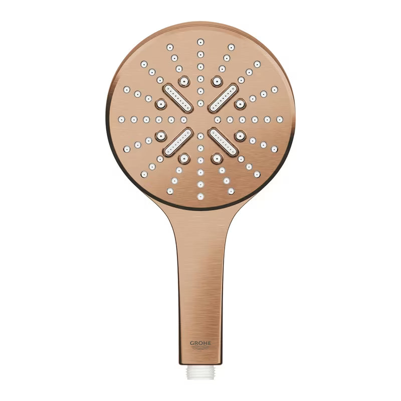 Ruční sprcha Grohe Rainshower SmartActive 130 v povrchu brushed warm sunset s tlačítkem SmartTip