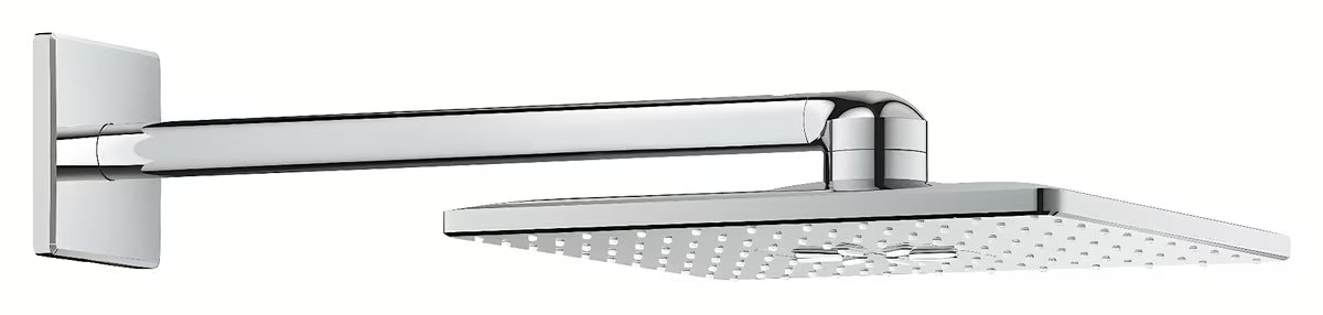 Chromová hlavová sprcha Grohe Rainshower SmartActive 310 Cube se sprchovým ramenem a dvěma proudy