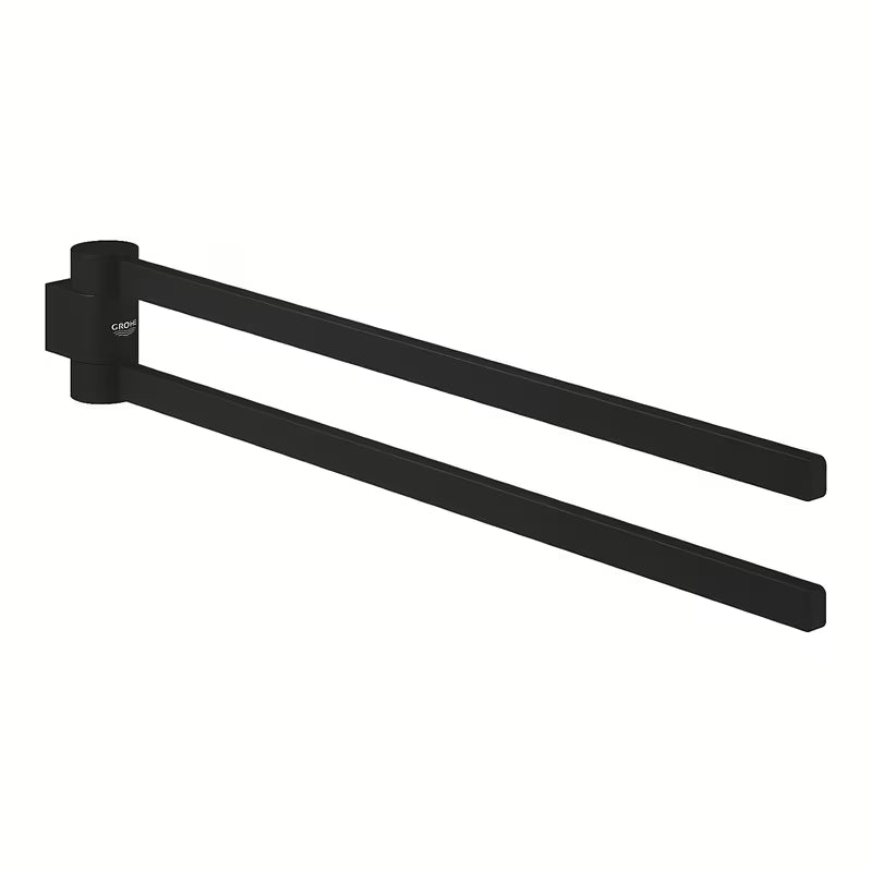 Dvojitý držák ručníků Grohe Selection se dvěma otočnými rameny v barvě phantom black.