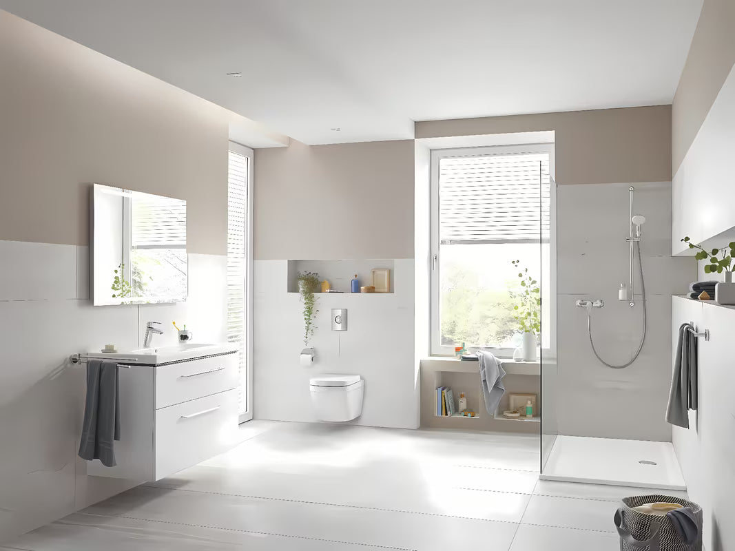Chromové ovládací splachovací tlačítko Grohe Skate pro moduly Grohe s možností 2-činného splachování nebo start/stop.