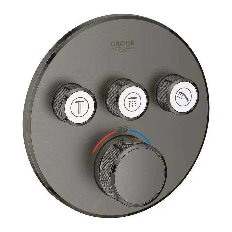 Podomítková termostatická sprchová baterie Grohe Grohtherm SmartControl v provedení brushed hard graphite