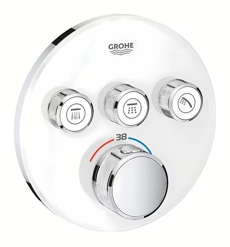 Podomítková termostatická sprchová baterie Grohe Grohtherm SmartControl v provedení Moon White
