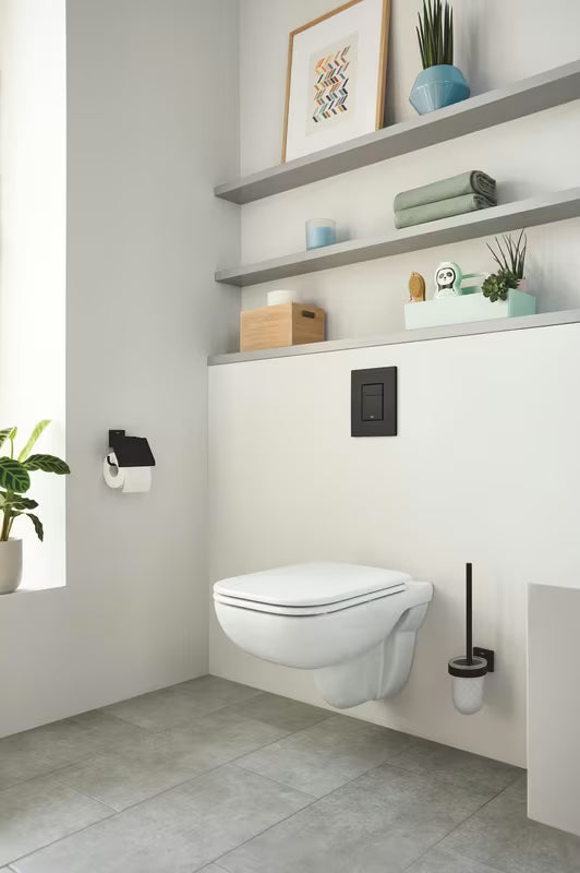 Nástěnná WC štětka Grohe Start Cube v matné černé se skrytým upevněním