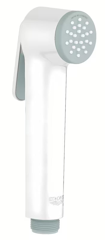 Bílá bidetová sprška Grohe Tempesta-F Trigger Spray se spouštěcím tlačítkem pro přesnou kontrolu proudu.