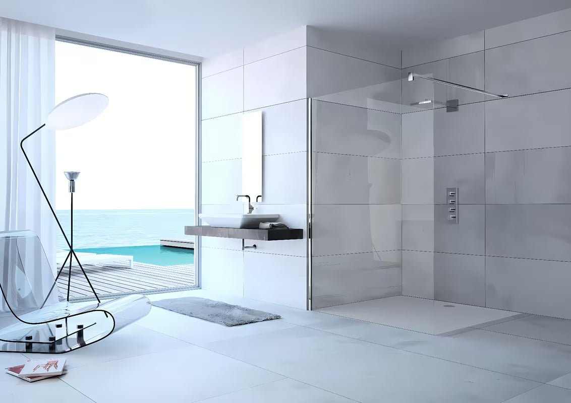 Sprchová zástěna Walk-In Hüppe Design pure 90 cm v chromu lesklém s čirým sklem