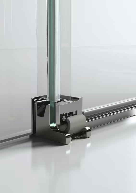 Čtvercový sprchový kout Hüppe Next Easy Entry 90x90 cm s posuvnými dveřmi a čirým sklem v chromu
