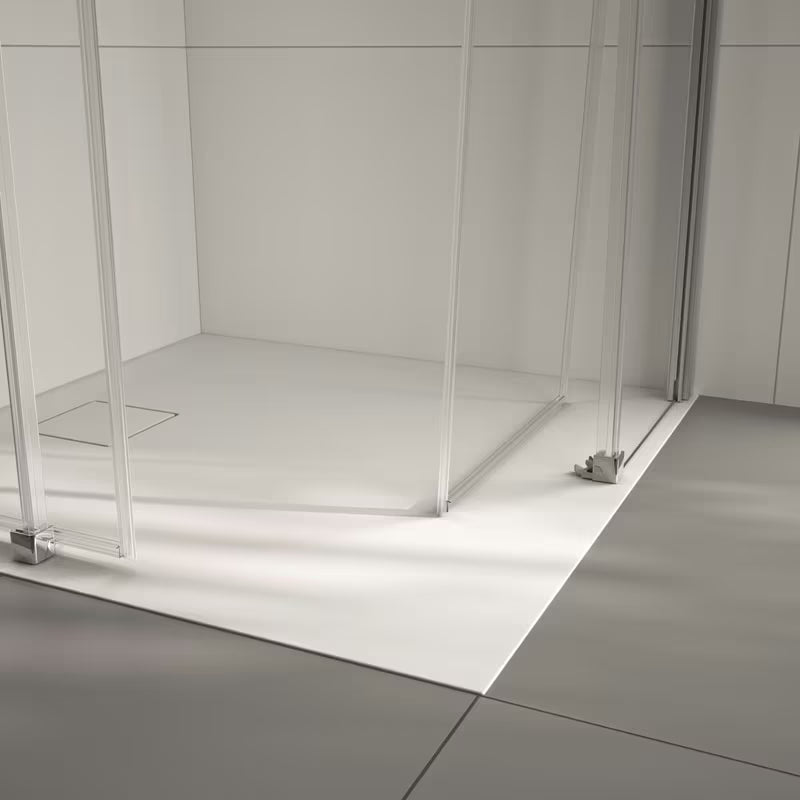Čtvercový sprchový kout Hüppe Next Easy Entry 90x90 cm s posuvnými dveřmi a čirým sklem v chromu