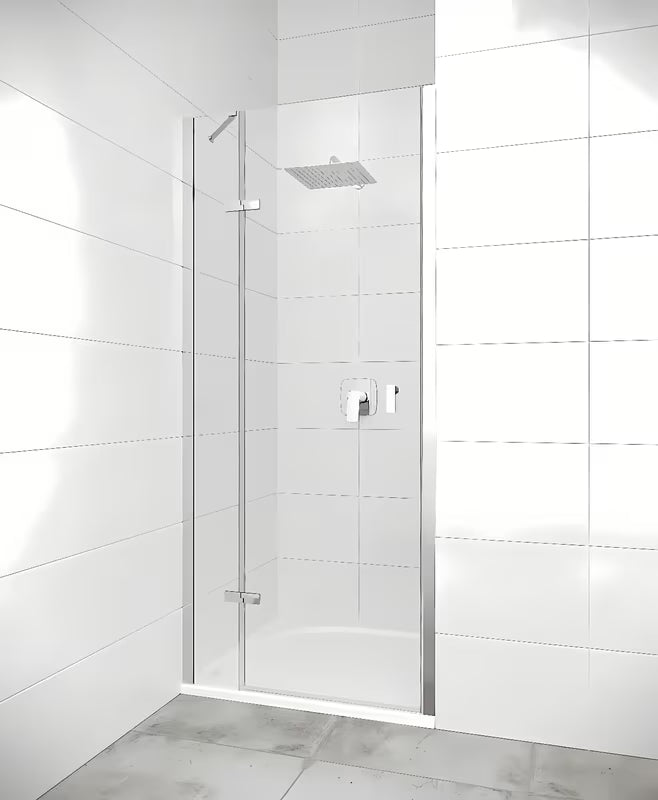 Bezrámové sprchové dveře Hüppe Strike New 120 cm s čirým sklem a lesklými chromovými profily