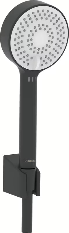Vanový set Hansa Basicjet v černé matné s ruční sprchou, držákem a sprchovou hadicí 1750 mm.