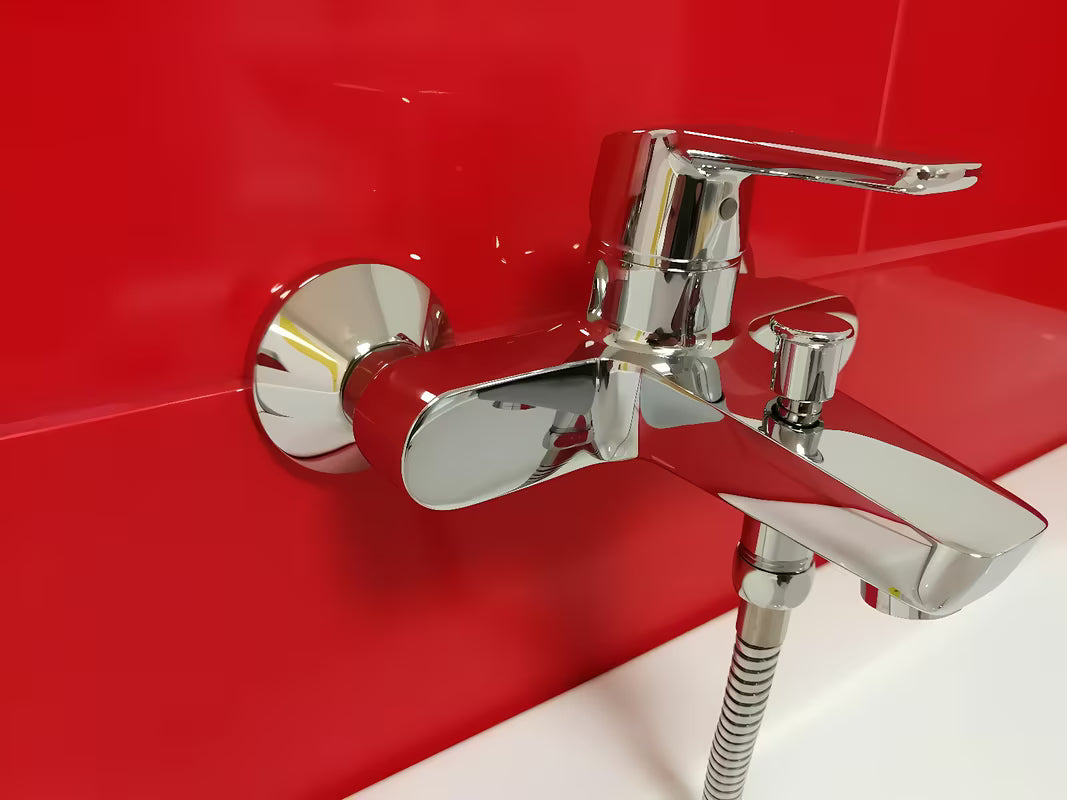 Páková nástěnná vanová baterie Hansa Ha224 v chromovém provedení s oblým designem