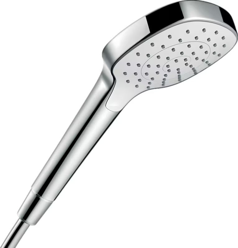 Ruční sprchová hlavice Hansgrohe Croma Select E v provedení bílá a chrom s proudem Rain