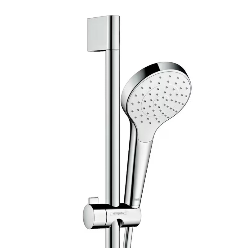 Hansgrohe Croma Select S sprchový set v bílé a chromu s ruční sprchou 1jet a sprchovou tyčí Unica