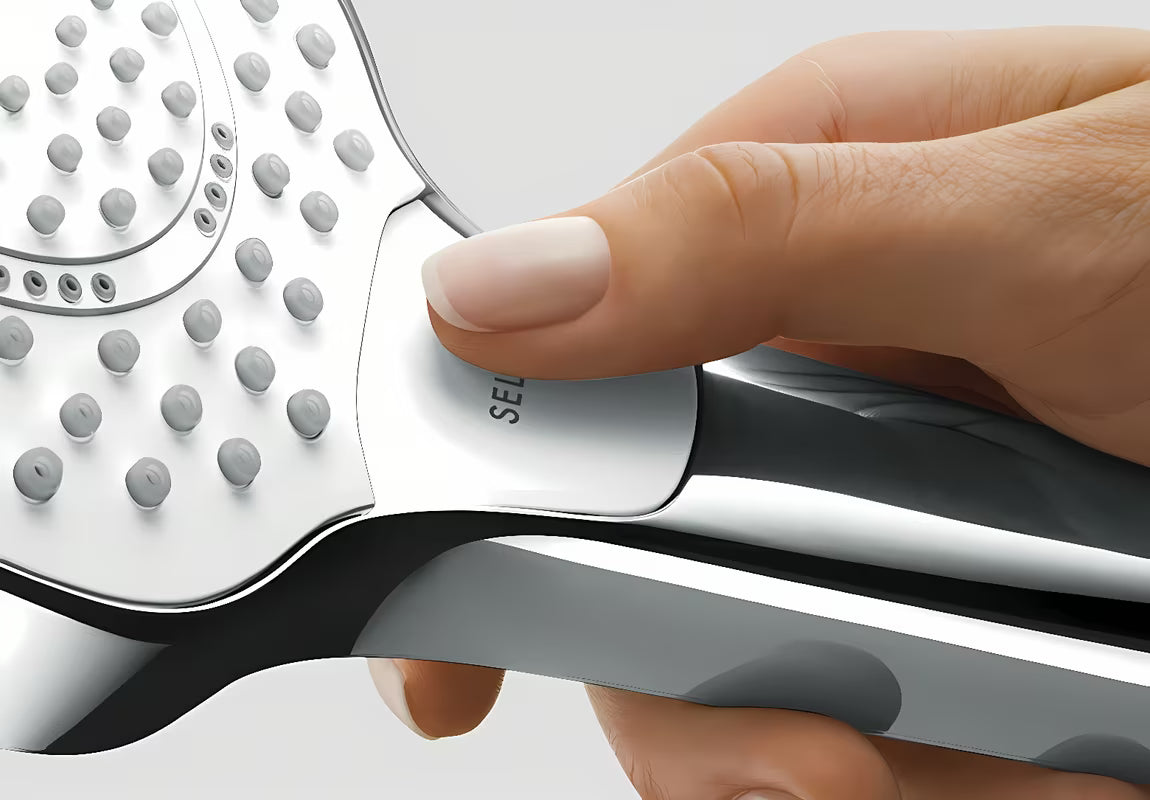 Ruční sprcha Hansgrohe Croma Select S Vario bílá/chrom s tlačítkem Select a průměrem 110 mm