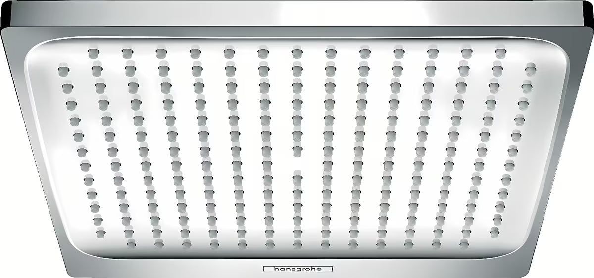 Hlavová sprcha Hansgrohe Crometta E 240 v chromu s proudem Rain a čtvercovou hlavicí 240 × 240 mm.