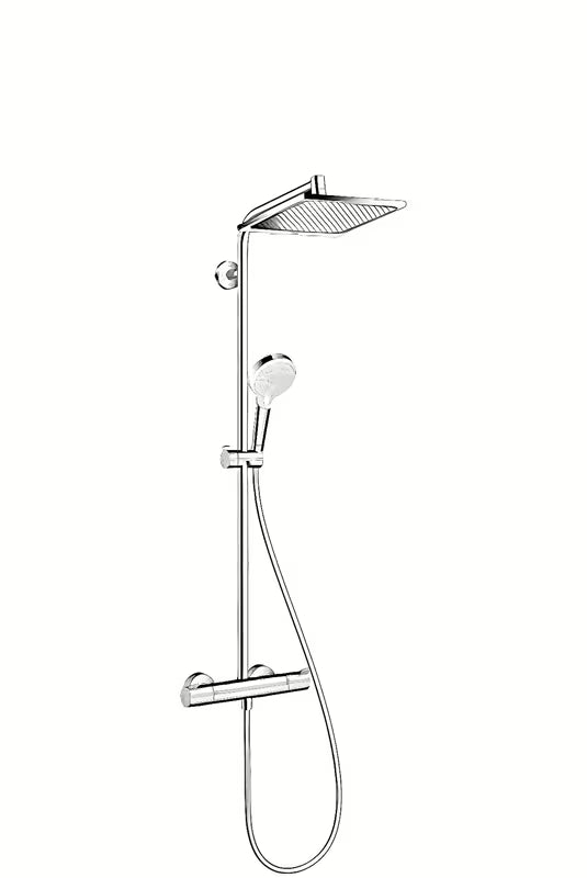 Hansgrohe Crometta E sprchový systém s termostatickou baterií v chromu s horní a ruční sprchou