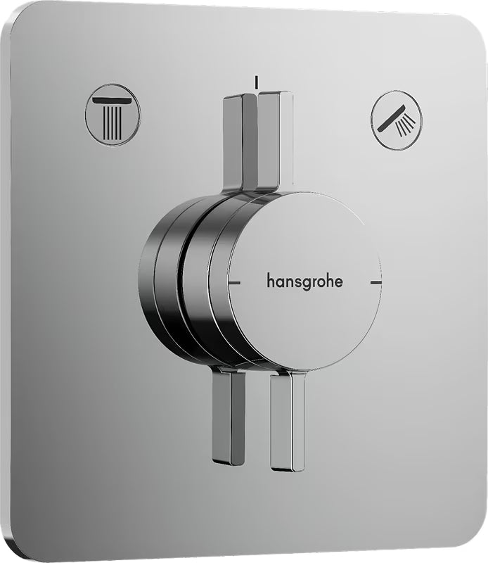 Podomítková sprchová baterie hansgrohe DuoTurn Q v chromovém provedení pro ovládání dvou spotřebičů