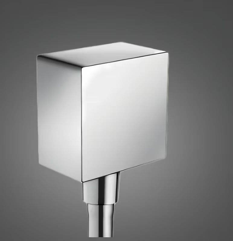 Hansgrohe FixFit Square podomítkový vývod sprchové hadice v chromu se zpětným ventilem