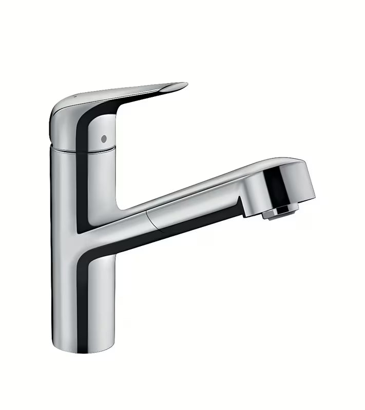 Chromová dřezová baterie Hansgrohe Focus M42 s vytahovacím výtokem a pákovým ovládáním