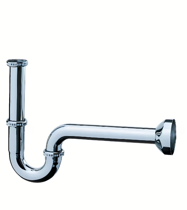 Chromový trubkový umyvadlový sifon Hansgrohe se snadnou montáží a připojením G 1¼.