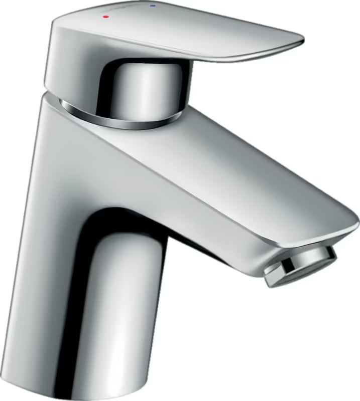 Chromová páková umyvadlová baterie hansgrohe Logis 70 s výpustí a táhlem v designu SoftCube