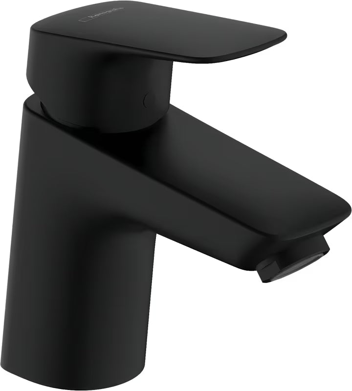 Hansgrohe Logis páková umyvadlová baterie v matně černém provedení bez výpusti.