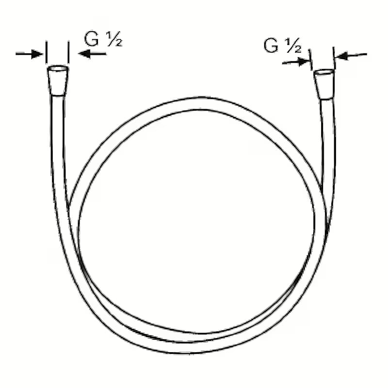 Sprchová hadice Hansgrohe Metaflex v chromovém vzhledu, délka 1,25 m, se závitem G ½.
