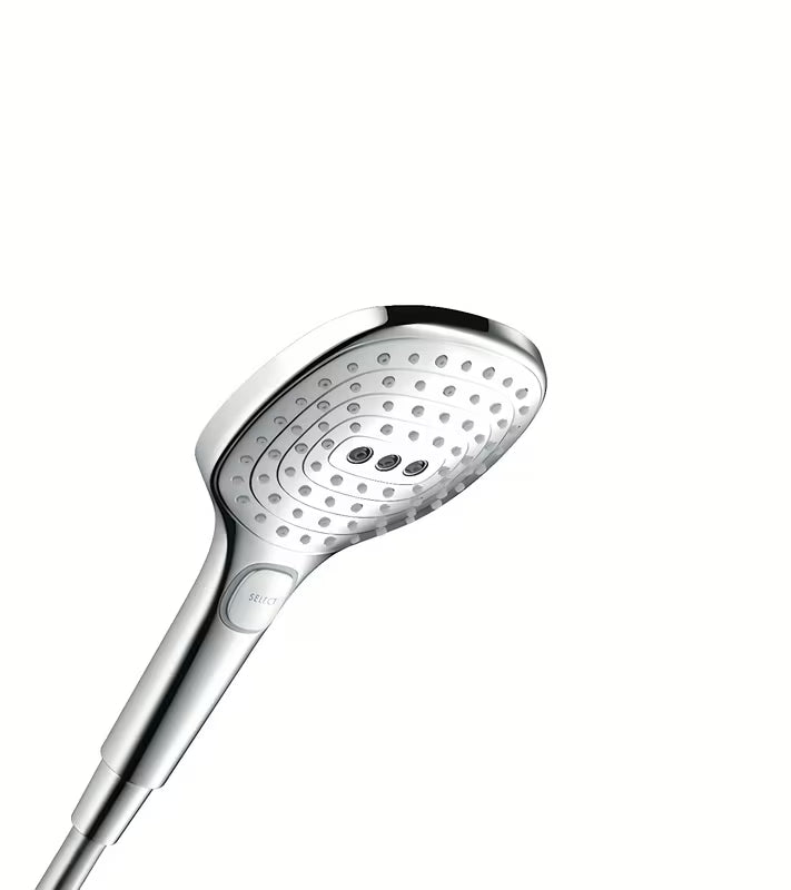 Chromová ruční sprcha Hansgrohe Raindance Select E 120 se třemi proudy a tlačítkem Select