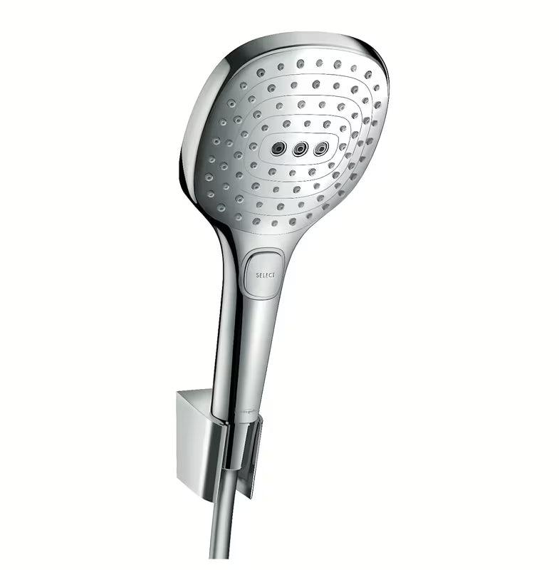 Hansgrohe Raindance Select E vanový sprchový set v chromu s ruční sprchou 120 mm, držákem a hadicí 1,25 m.