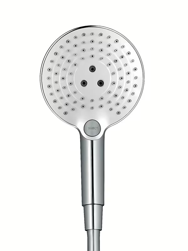 Chromová ruční sprcha Hansgrohe Raindance Select S 120 s tlačítkem Select a třemi typy proudu