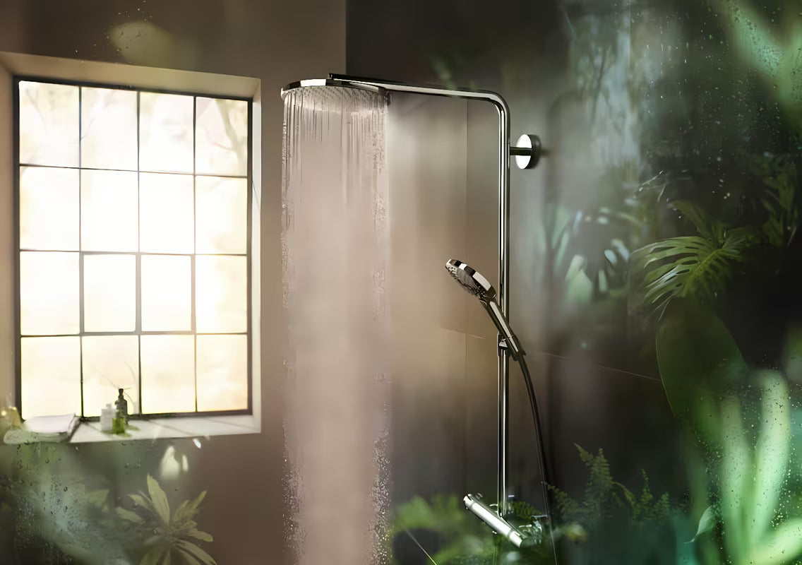 Hansgrohe Raindance Select S sprchový systém s termostatickou baterií v chromu s horní a ruční sprchou