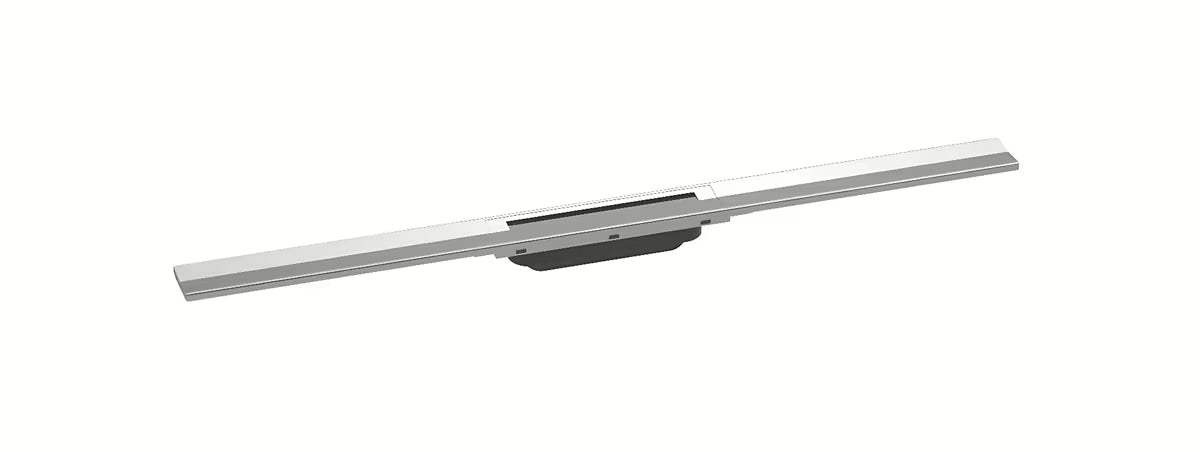 Sprchový žlab Hansgrohe RainDrain Flex 90 cm z kartáčované nerezové oceli s designovým krytem