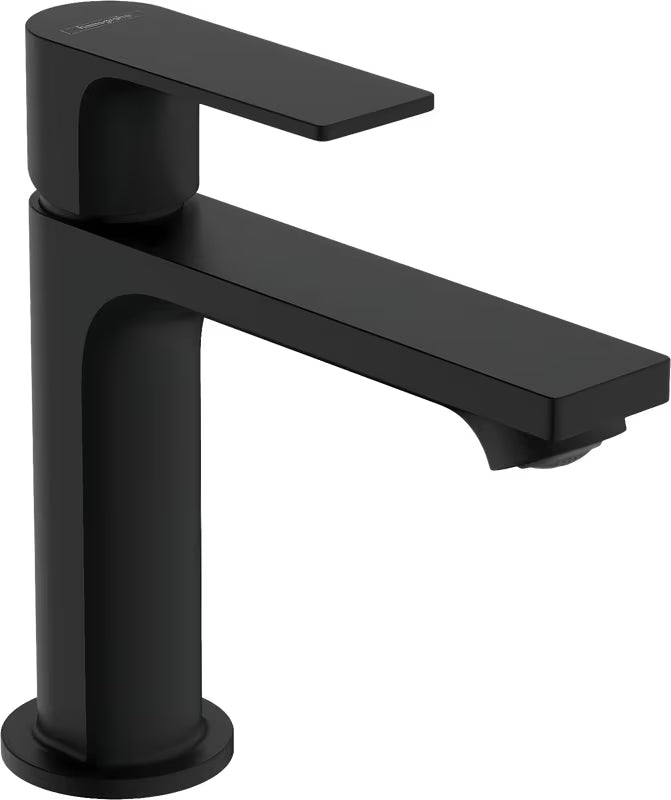 Hansgrohe Rebris E umyvadlová páková baterie v černé matné s výpustí a táhlem