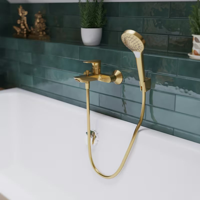 Nástěnná páková vanová baterie hansgrohe Talis E v povrchu Cool Sunrise s přepínačem vana sprcha