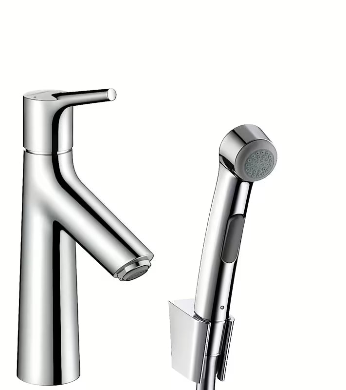 Hansgrohe Talis S chromová páková umyvadlová baterie s bidetovou sprškou Bidette a odtokem Push-Open