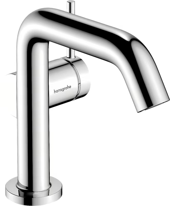Kromirana jednoručna baterija miješalica za umivaonik Hansgrohe Tecturis S bočnom ručicom i odvodnim setom s poteznom polugom.