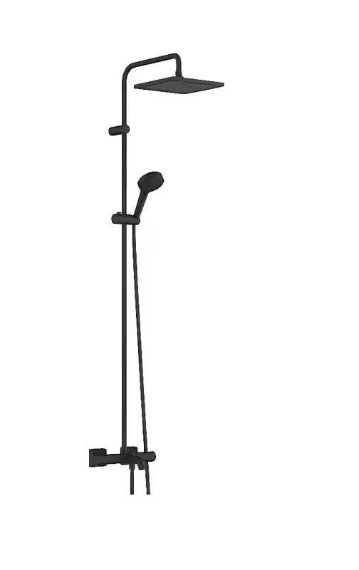 Hansgrohe Vernis Shape sprchový systém s vanovým termostatem v matné černé s horní sprchou 240 mm