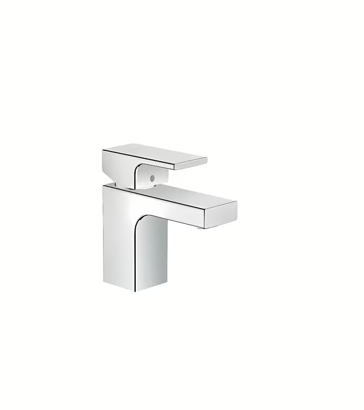 Chromowana bateria umywalkowa jednouchwytowa Hansgrohe Vernis Shape 70 z odpływem i cięgłem