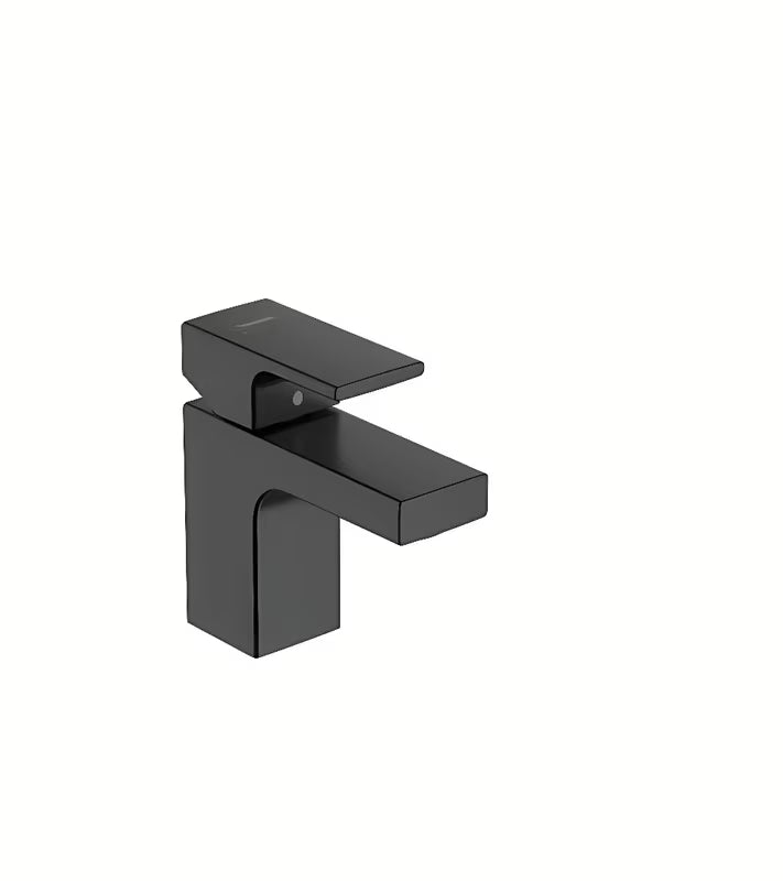 Umyvadlová páková baterie Hansgrohe Vernis Shape v matné černé s výpustí a táhlem.