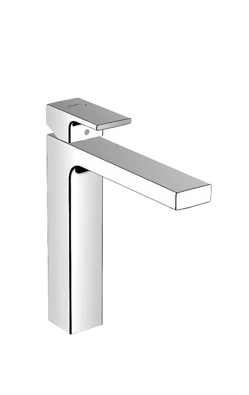 Vysoká páková umyvadlová baterie Hansgrohe Vernis Shape v chromu s výpustí a táhlem
