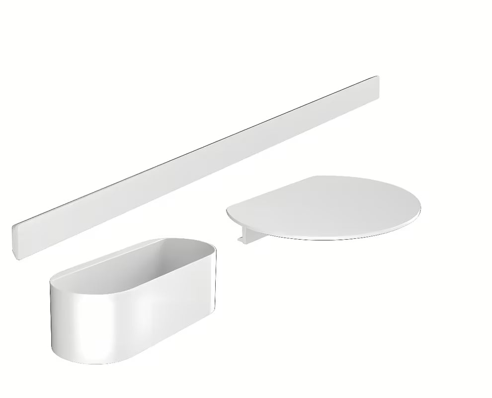 Hansgrohe WallStoris sada koupelnových doplňků k vaně v matné bílé s montáží bez vrtání