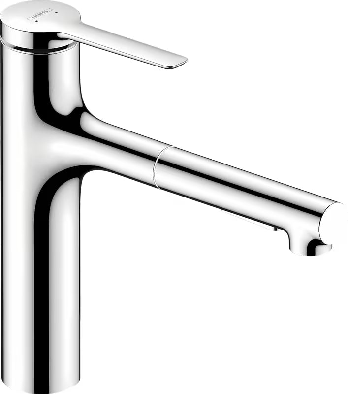 Hansgrohe Zesis M33 chromová dřezová baterie s vytahovací sprškou a otočným ramínkem