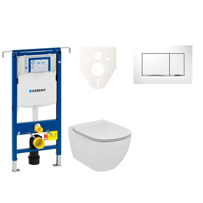 Závěsný WC set Ideal Standard Tesi s modulem Geberit Duofix a tlačítkem Sigma 30