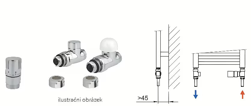 Isan Termsada110 termostatický set přímý s napojením do podlahy v chromovém provedení