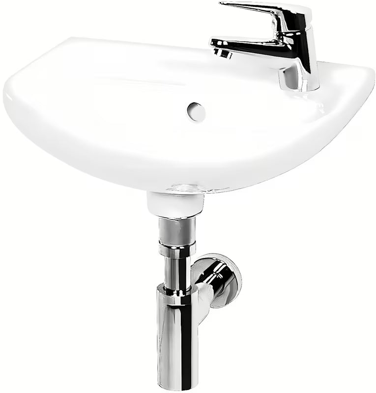 Bílé keramické umývátko Jika Lyra Plus 40 x 31 cm s přepadem a otvorem pro baterii vpravo