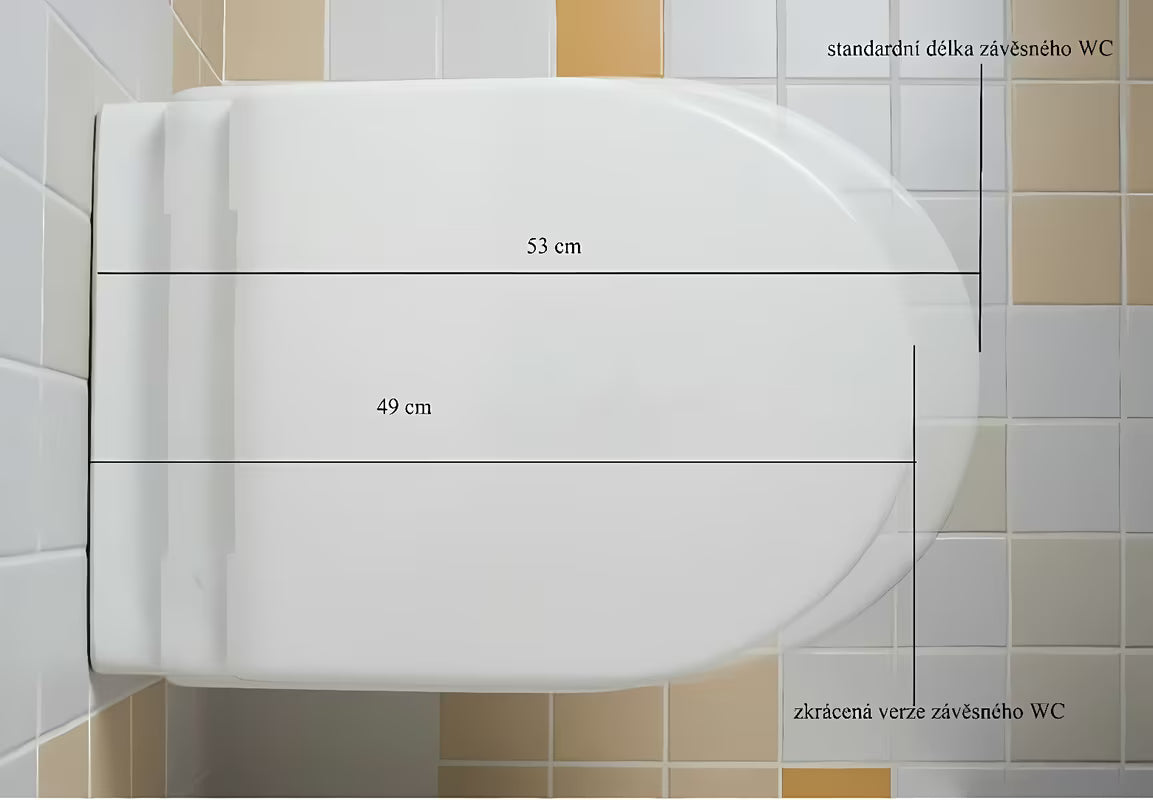 Závěsné WC Jika Lyra Plus v bílé keramice s úsporným DualFlush splachováním a zadním odpadem.